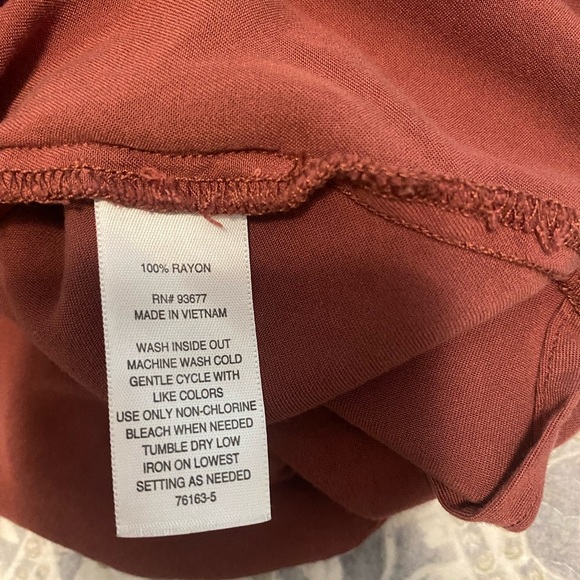 Ana Plus size button down long sleeve top size 2x rust fall color - Picture 7 of 7